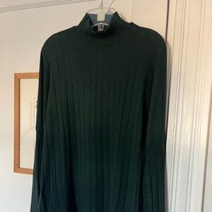 Eri + Ali Anthropologie Women's Mock Neck Ribbed Tunic Sweater - Green - Size XS